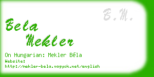 bela mekler business card
